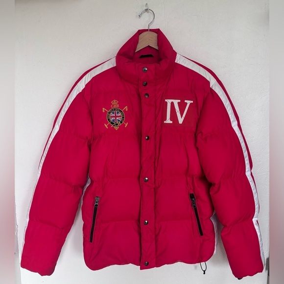 Ralph Lauren Jackets & Blazers - Polo Ralph Lauren RL Britain Snow Ski Cup IV Red White Stripe Down Puffer Jacket